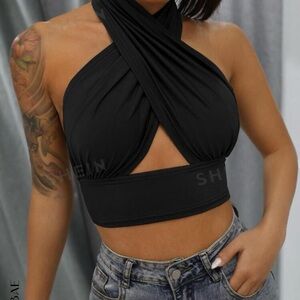 Criss cross backless top
